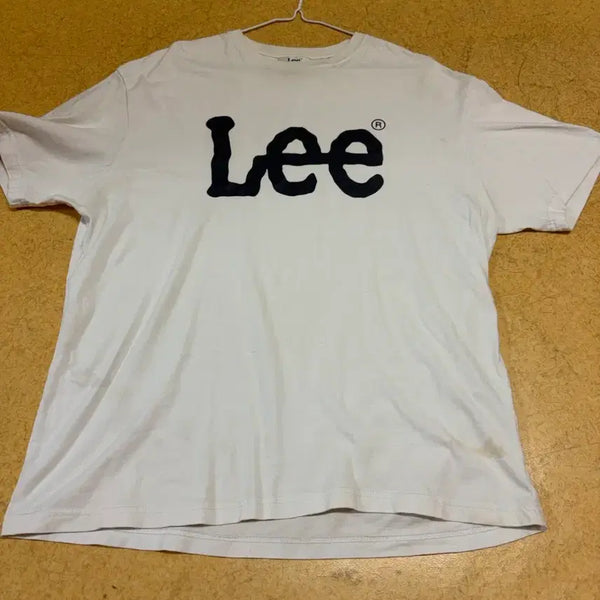 [BUNJANG] Lee Big Logo Oversized T-shirt Ivory White / Lee 리 빅로고 반팔 오버핏 티셔츠 아이보리 화이트