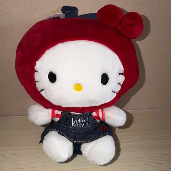 [BUNJANG] Apple Denim Hello Kitty Large Plush Doll / 사과 데님 헬로키티 인형 판매합니다!