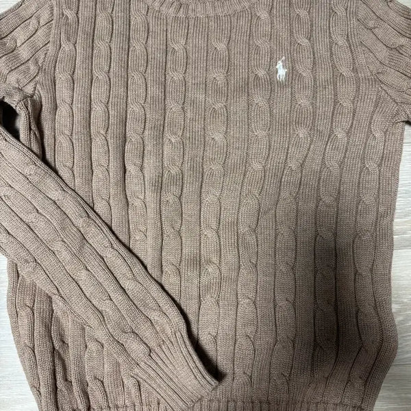 [BUNJANG] Polo Ralph Lauren Cable Knit Sweater (Women's S) - Beige & Grey / 폴로랄프로렌니트여성 s 2개 정품