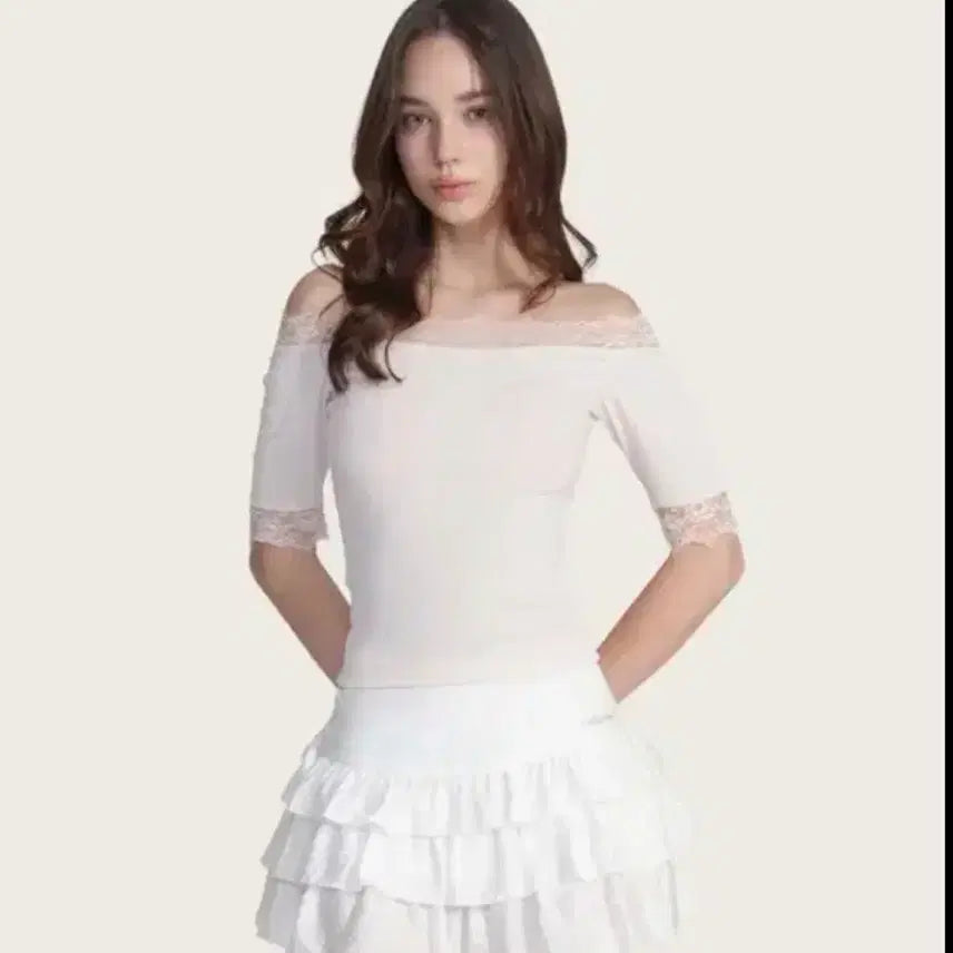 [BUNJANG] Clearsier Cream Donut Off-Shoulder Pink Top / 새상품) 클리시어 크림도넛 오프숄더 핑크 탑