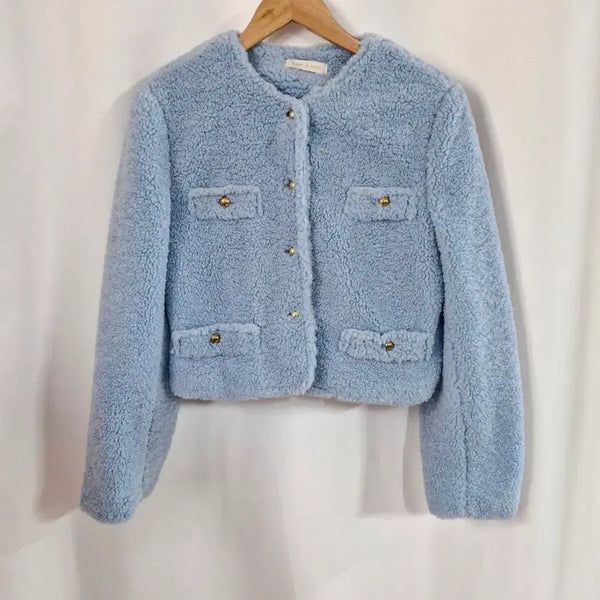 [BUNJANG] Rami j hani Blue Teddy Bear Jacket / rami j hani 블루 테디베어 자켓