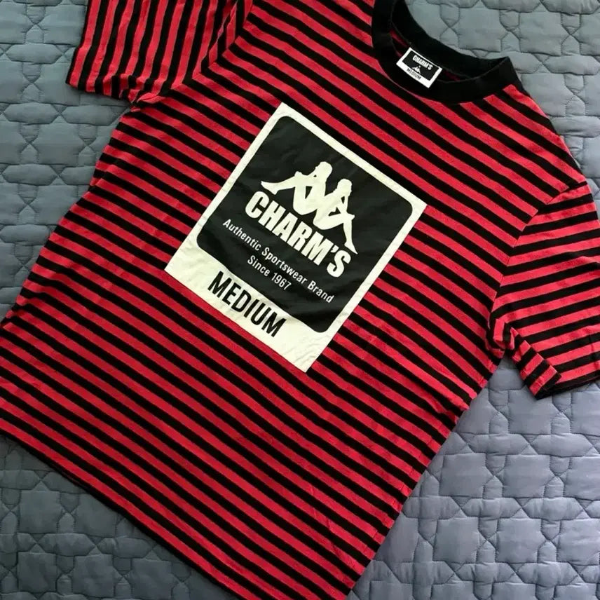 [BUNJANG] Kappa x Chams Collaboration Striped T-Shirt (Size M) / Kappa x chams 카파 참스 콜라보 반팔