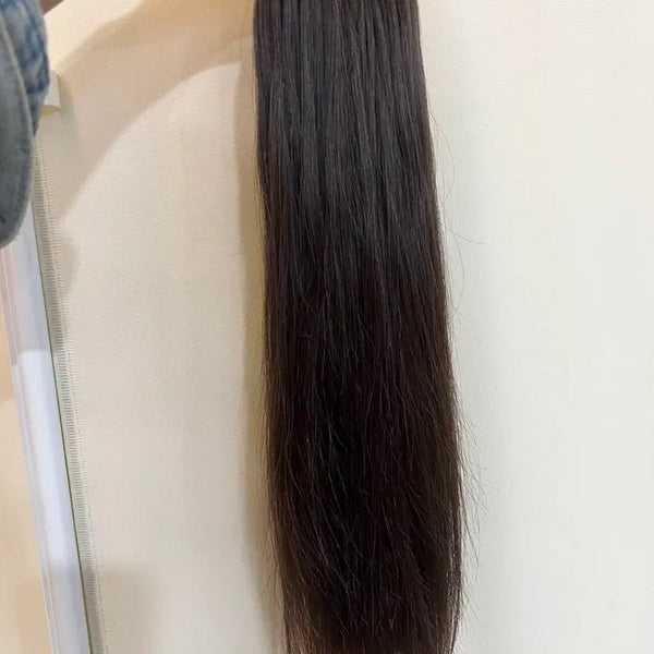 [BUNJANG] 18-Inch U-Tip Natural Brown Hair Extensions (84 pieces) / 붙임머리 천연생모 18인치 유팁 브라운컬러 84개(168가닥)