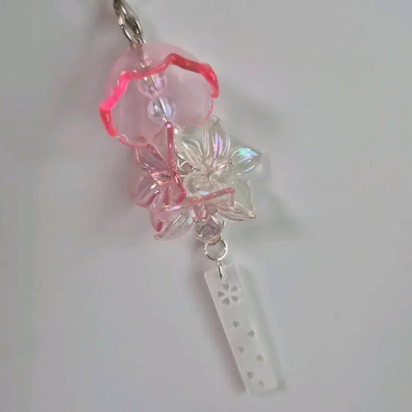 [BUNJANG] Handmade Beaded Keychain - Pink Flower Bouquet / [수제 비즈키링] 꽃다발 후우링 비즈키링-핑크