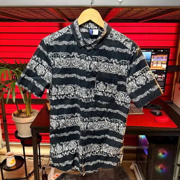 [BUNJANG] H&M Paisley Regular Fit Shirt (M) / H&M 페이즐리 블랙 셔츠 레귤러핏 (M)