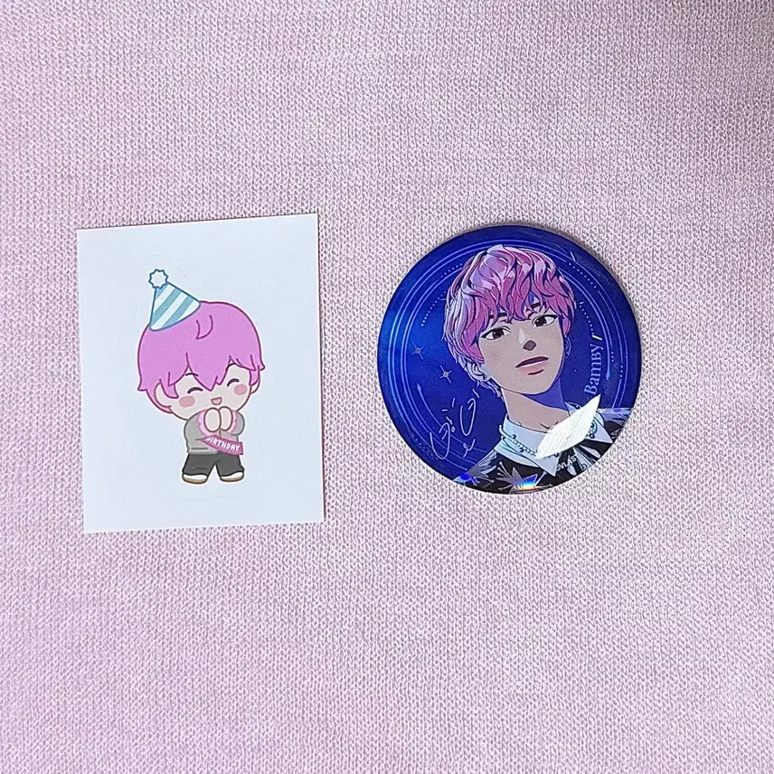 [BUNJANG] PLAVE Bambi 3rd Anniversary Cafe Sticker & Concert Can Badge Bundle / 플레이브 밤비 십카페 스티커 캔뱃지