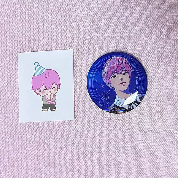[BUNJANG] PLAVE Bambi 3rd Anniversary Cafe Sticker & Concert Can Badge Bundle / 플레이브 밤비 십카페 스티커 캔뱃지
