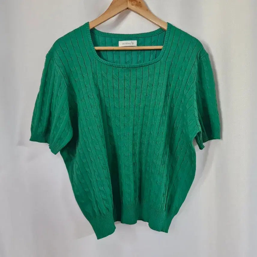 [BUNJANG] Hotping Short Sleeve Knit Green / 핫핑 반팔 니트 그린
