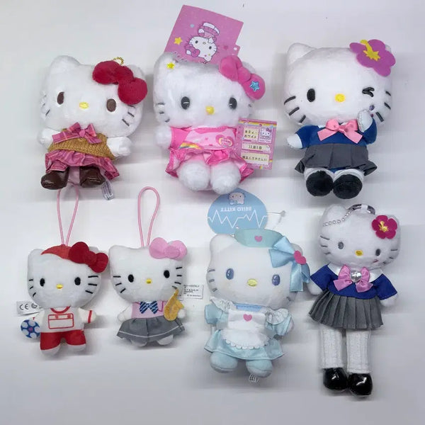 [BUNJANG] Sanrio Hello Kitty Mascot Plush Keychain Bundle Set / 산리오 헬로키티 마스코트 인형 키링 7개 일괄 정리판매