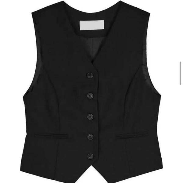 [BUNJANG] Fortena Dileen Jacket Vest Black / 포르테나 디렌 필럽 재킷 베스트 블랙