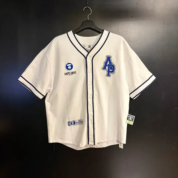 [BUNJANG] Ape Moonface Patch Baseball Shirt / 에이프 문페이스 패치 베이스볼 셔츠