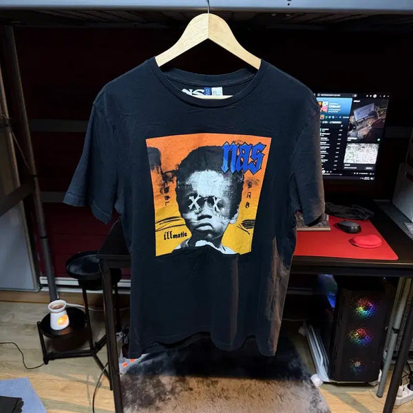 [BUNJANG] H&M x Nas Illmatic Graphic Short Sleeve T-Shirt (M) / H&M x 나스 그래픽 반팔 티셔츠 (M)