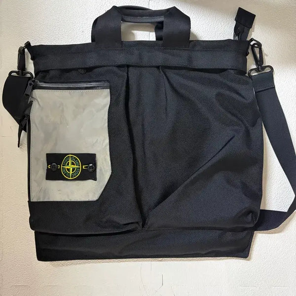 [BUNJANG] Stone Island 3-Way Helmet Bag Black / 스톤아일랜드 파나마백 헬멧백 3way 블랙