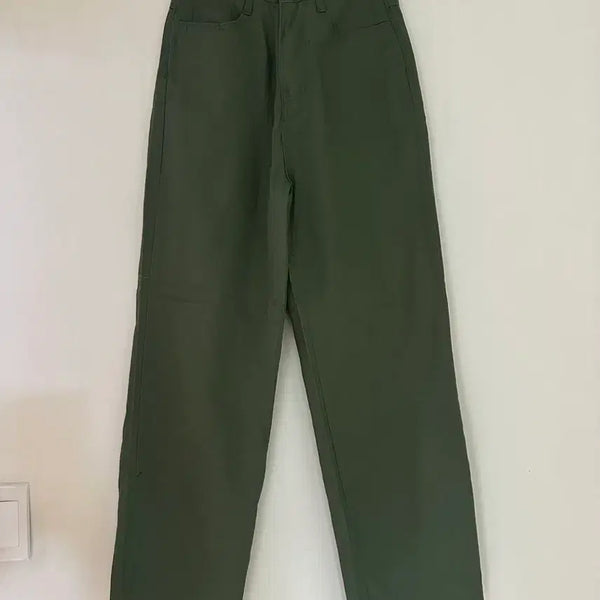 [BUNJANG] Khaki Wide Straight Leg Pants / (새상품) 카키 와이드 일자팬츠