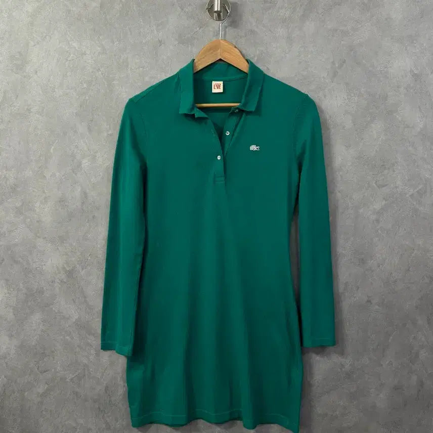 [BUNJANG] Lacoste Long Sleeve Polo Dress Green L / 라코스테 롱슬리브 폴로 원피스 그린  L