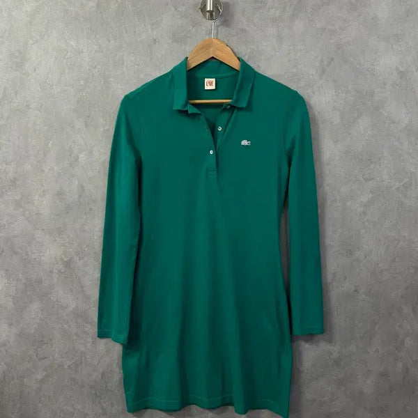 [BUNJANG] Lacoste Long Sleeve Polo Dress Green L / 라코스테 롱슬리브 폴로 원피스 그린  L
