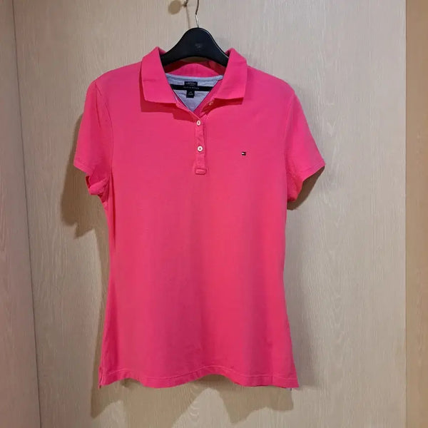 [BUNJANG] Tommy Hilfiger Pink Short Sleeve Polo Shirt - Size L / 타미힐피거 반팔 카라티 핑크사이즈L/G