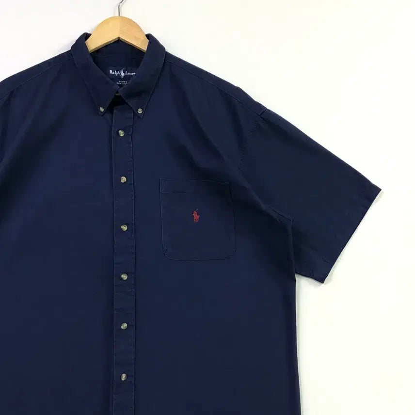 [BUNJANG] Polo Ralph Lauren Navy Solid Cotton Shirt XL / XL 폴로 네이비 솔리드코튼 셔츠