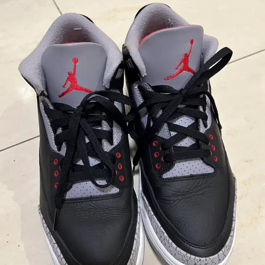 [BUNJANG] Air Jordan 3 Retro 'Black Cement' Sneakers / 조던3 블랙시멘트