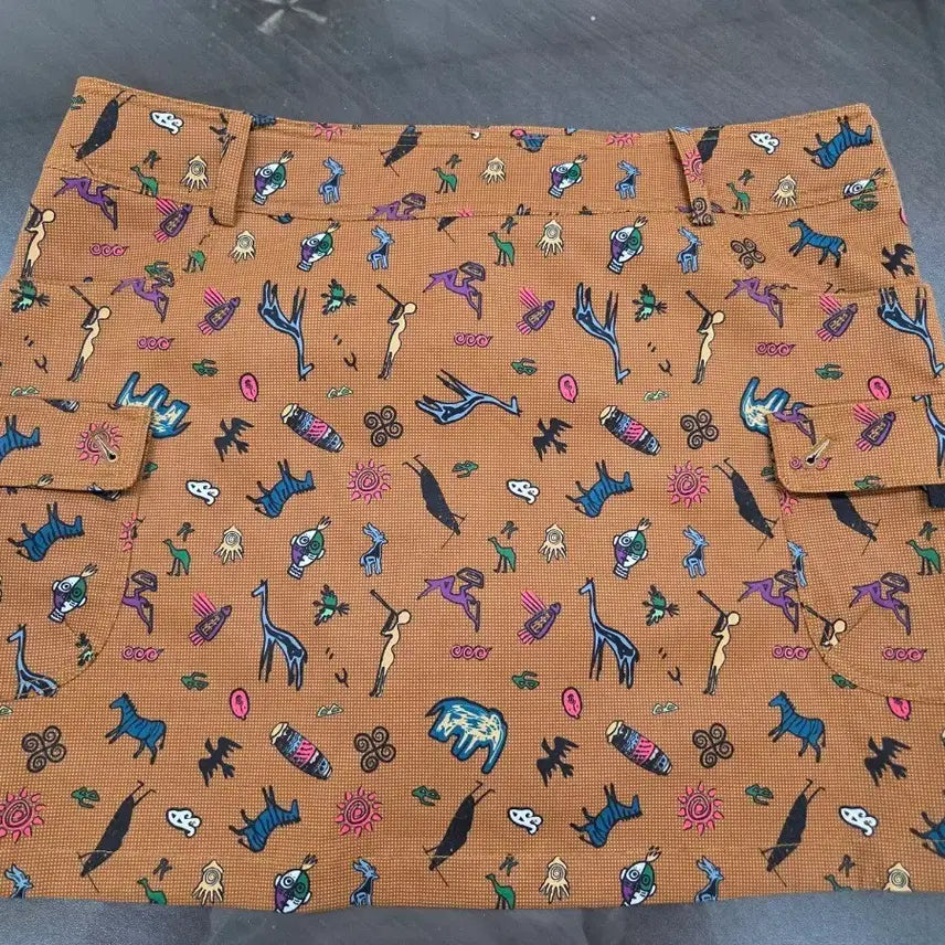 [BUNJANG] Brown Pattern Mini Skirt / 브라운 패턴 스커트 28