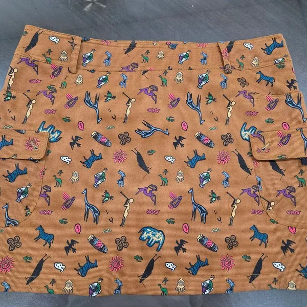 [BUNJANG] Brown Pattern Mini Skirt / 브라운 패턴 스커트 28