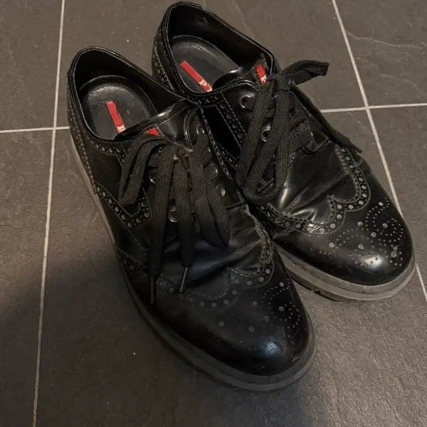 [BUNJANG] Prada Sport Wingtip Brogue Leather Sneakers / PRADA SPORT 윙팁 브로그 레더 스니커즈