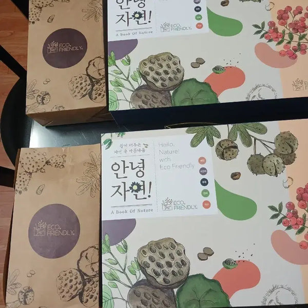 [BUNJANG] Hello Nature Eco-Friendly Box Set Children's Educational Fairy Tale Book & Workbook with Seed Pot (2 Box Bundle) / 2박스 일괄) 안녕 자연! 에코프렌들리 도서 책 세트 박스 유아 교육 동화책 워크북 씨앗 화분