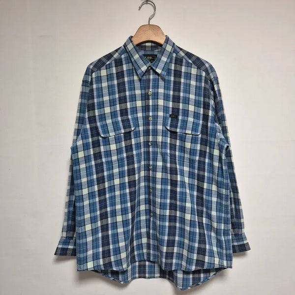[BUNJANG] Lee 70s-80s Vintage Two-Pocket Checkered Shirt L / 리Lee 70s~80s빈티지 투포켓 체크 셔츠 L - S458