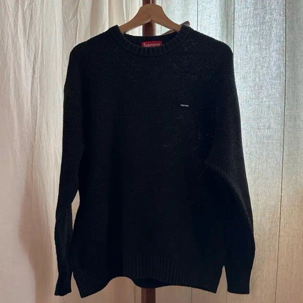 [BUNJANG] Supreme Black Cotton Knit Sweatshirt L / Supreme 슈프림 블랙 니트 L