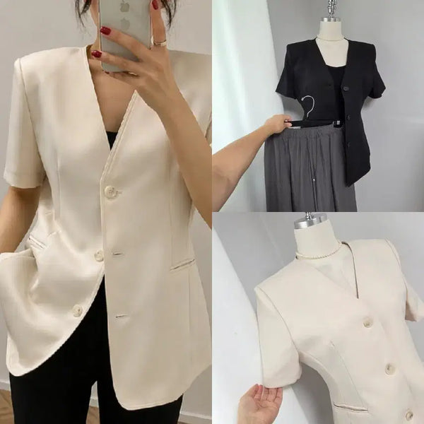 [BUNJANG] V-Neck Line Jacket / 새-브이넥 라인자켓