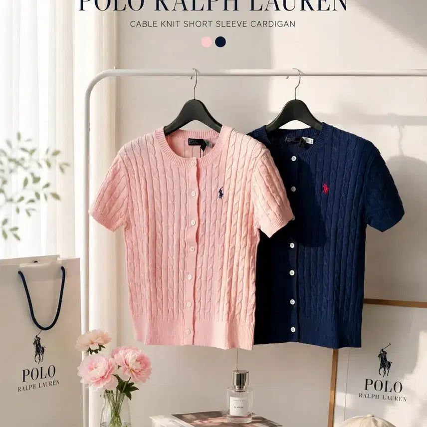 [BUNJANG] Polo Ralph Lauren Twist Short Sleeve Cardigan / [새상품] 폴로 트위스트 반팔 가디건