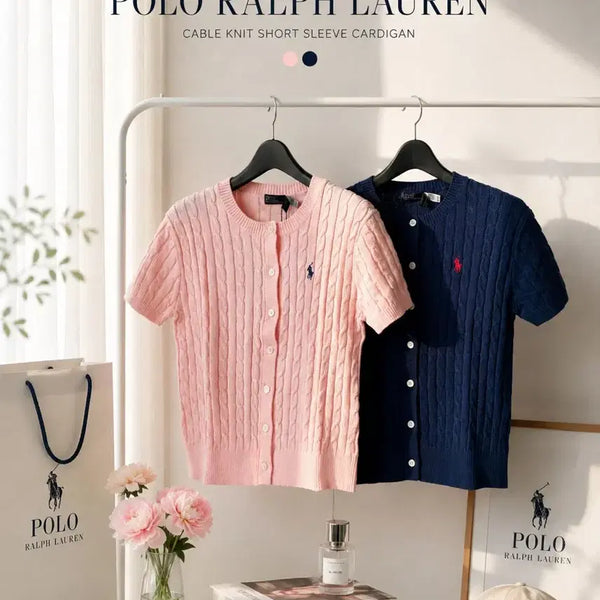 [BUNJANG] Polo Ralph Lauren Twist Short Sleeve Cardigan / [새상품] 폴로 트위스트 반팔 가디건