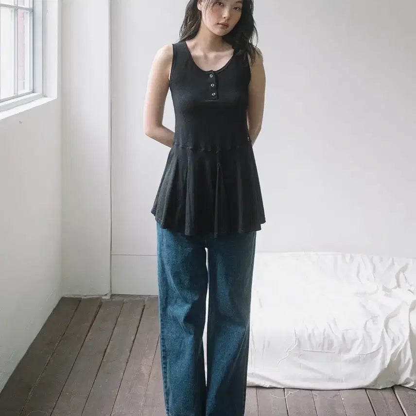 [BUNJANG] Haevism Black Sleeveless Skirt / [새상품]해비즘 치마나시 블랙