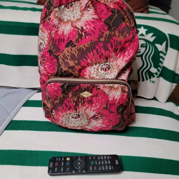 [BUNJANG] OILLY Flower Pattern Backpack / OILLY 플라워 패턴 백팩