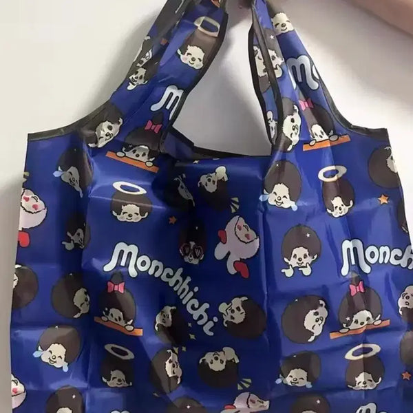 [BUNJANG] Monchhichi "Emoticon Faces" Large Shopping Bag / (바로배송)*대형*수입 코발트블루 몬치치 표정 이모티콘 장바구니백 파우치 에코백(대형)