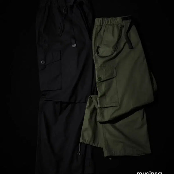 [BUNJANG] Musinsa Standard Wide Belted Cargo Pants / 무신사 스탠다드 와이드 벨티드 카고팬츠(블랙/카키)새상품