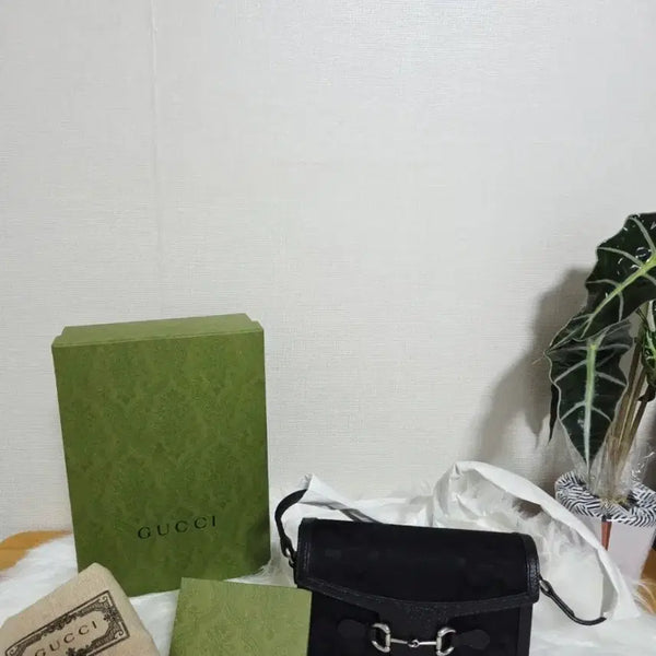 [BUNJANG] Gucci Horsebit 1955 Jumbo GG Mini Bag Black Canvas / 구찌 홀스빗 1955 점보 GG 미니백 블랙 캔버스Gucci Horsebit 1955 Jumbo GG Mini Bag Black Canvas