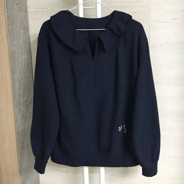 [BUNJANG] Daks Women's Ruffle Sweatshirt T-shirt Navy / 닥스 여성 러플 맨투맨 티셔츠 M