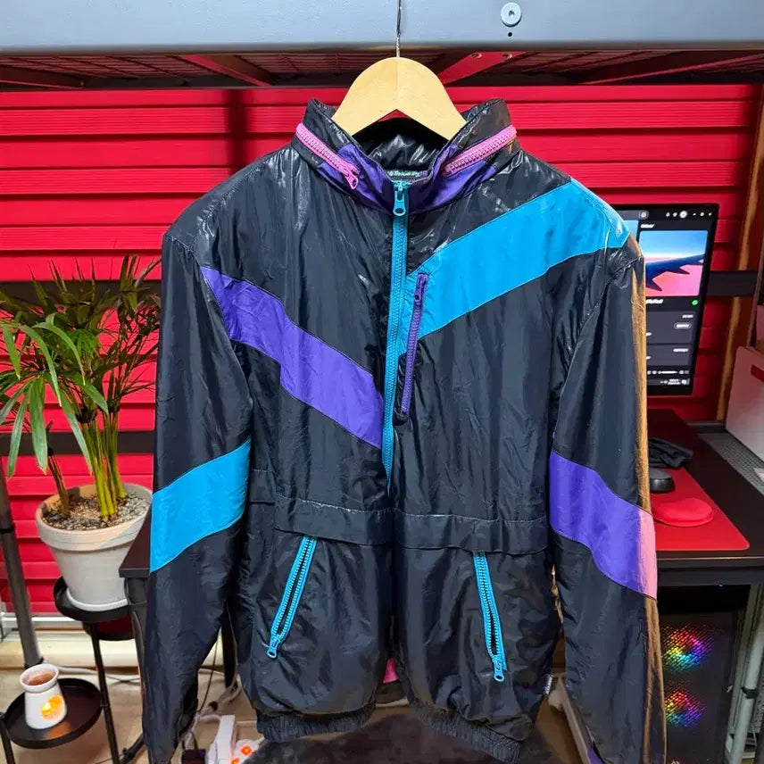 [BUNJANG] Rocksmith Retro Colorblock Windbreaker Jacket (L) / 락스미스 레트로 윈드브레이커 (L)