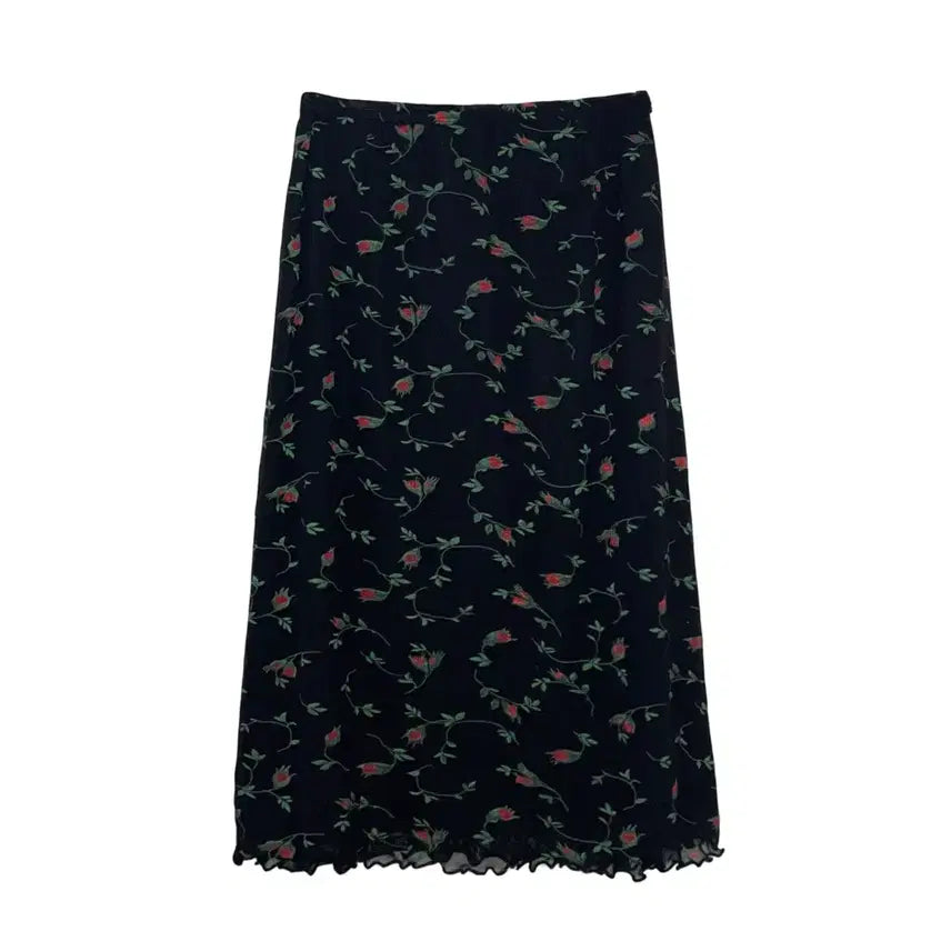 [BUNJANG] Vintage Oriental Gothic Rose Midi Skirt / 빈티지 동양풍 고딕 오리엔탈 장미 미디스커트