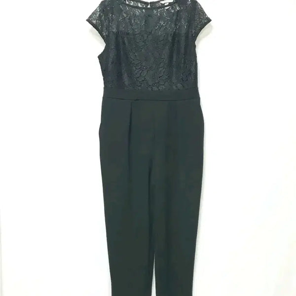 [BUNJANG] H&M Black Lace Cap Sleeve Jumpsuit / H&M 블랙 레이스 캡소매 점프수트 망사 점프수트 M