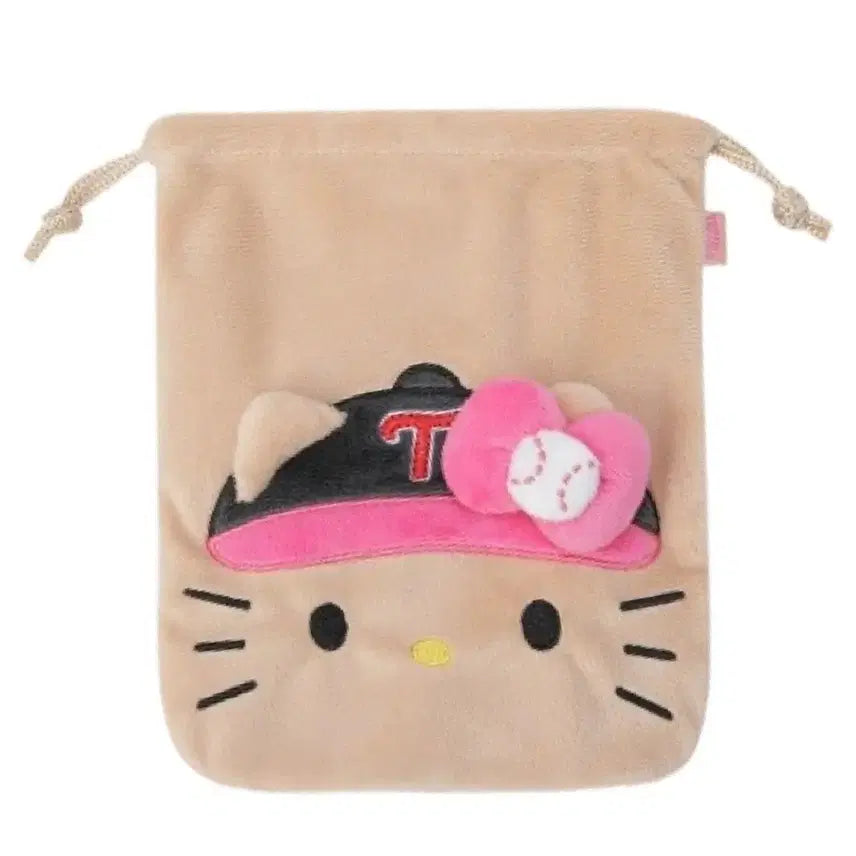 [BUNJANG] LG Twins x Hello Kitty Drawstring Pouch / LG 트윈스 x 태닝 헬로 키티 드로우스트링 파우치