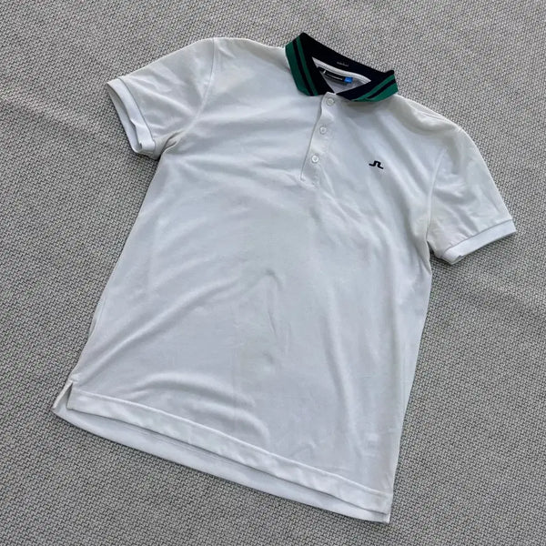 [BUNJANG] J.LINDEBERG Men's Colorblock Short-Sleeve Polo Shirt / M 제이린드버그 남성 배색 반팔 카라 티셔츠 0724E2