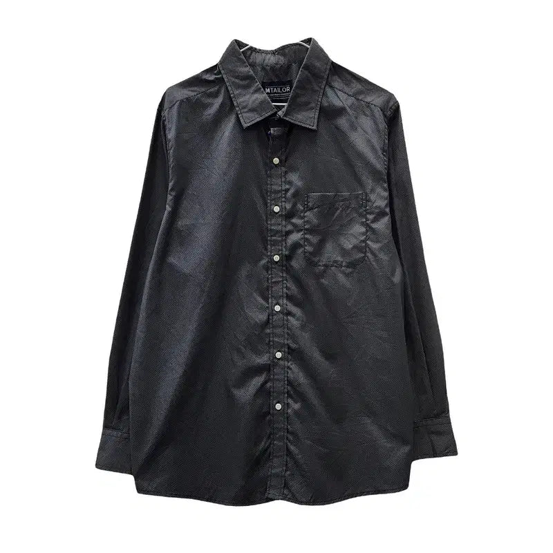 [BUNJANG] Basic Casual Nano Dot Grey Shirt / 베이직 캐주얼 나노도트 그레이 셔츠
