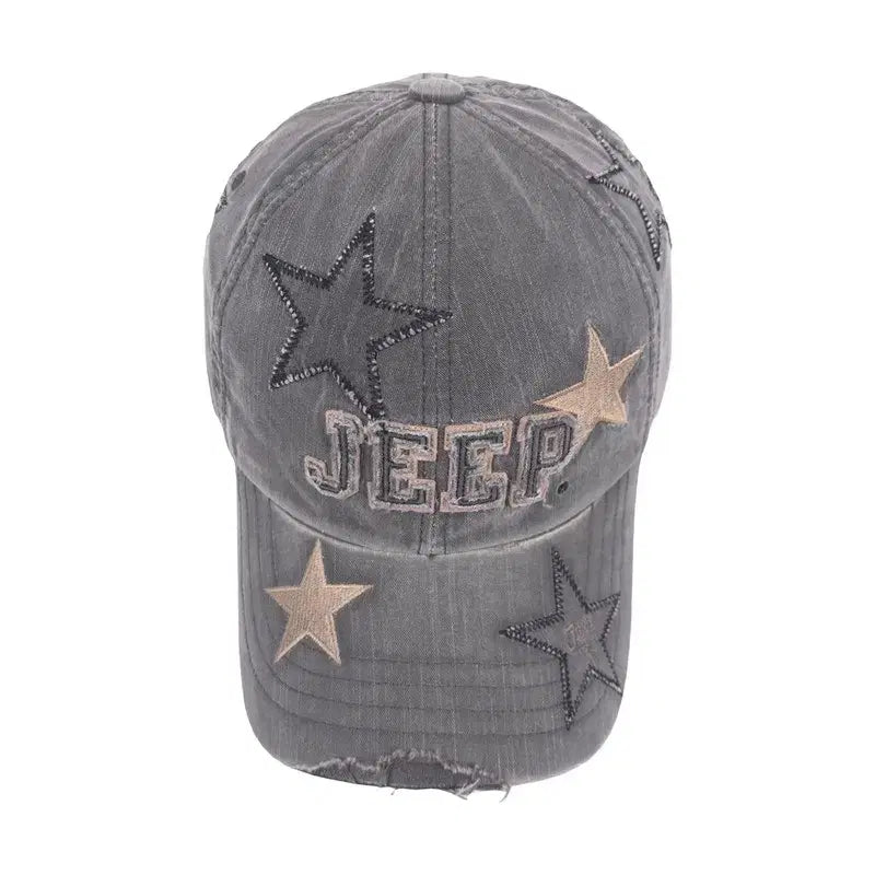 [BUNJANG] Jeep Vintage Star Patch Distressed Cap / 지프 빈티지 스타 패치 디스트로이드 캡