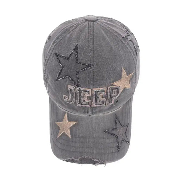 [BUNJANG] Jeep Vintage Star Patch Distressed Cap / 지프 빈티지 스타 패치 디스트로이드 캡