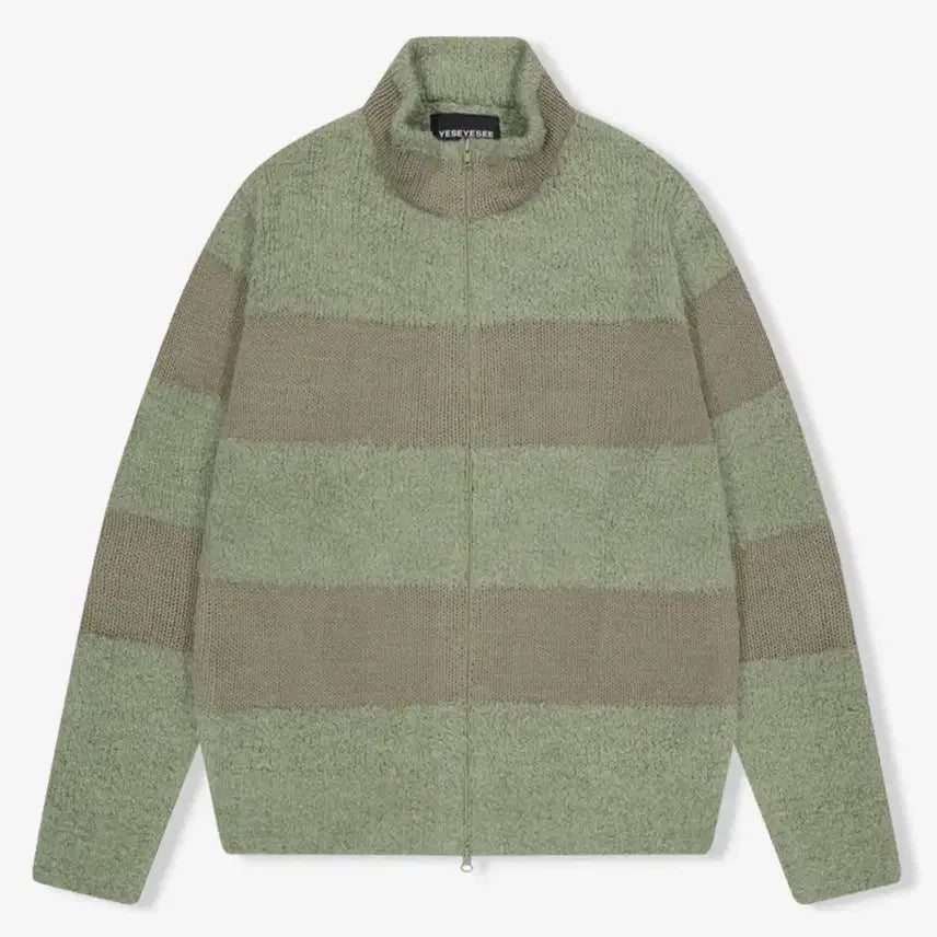 [BUNJANG] Yeseyesee Stripe Zip-Up Knit Cardigan L / 예스아이씨 스트라이프 집업 니트 가디건 L