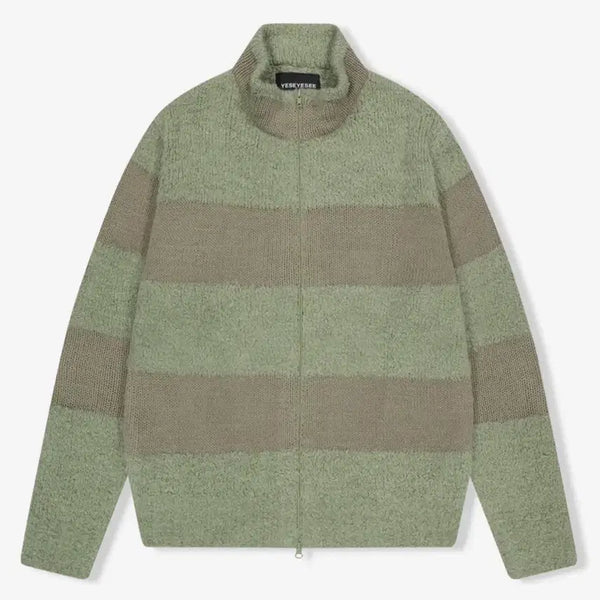 [BUNJANG] Yeseyesee Stripe Zip-Up Knit Cardigan L / 예스아이씨 스트라이프 집업 니트 가디건 L