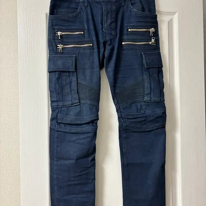 [BUNJANG] Balmain Double Zipper Cargo Biker Jeans - Size 32 / 발망 BALMAIN 더블지퍼 카고 바이커진 32사이즈 정품