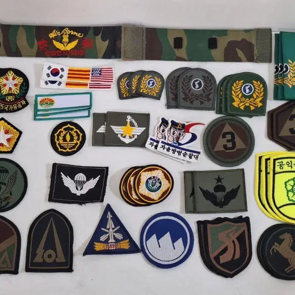 [BUNJANG] Military Unit Patches (Army, Air Force, Navy) - 57 Pieces / 취미 수집 육군 공군 해군 유공자 부대 패치 마크 57개